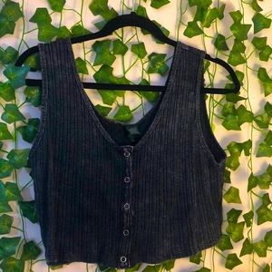 Women’s Button-Front Knit Tiny Tank Top